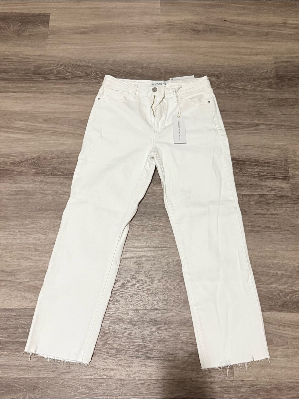 Just Black Women's White Straight-Leg High-Rise Jeans